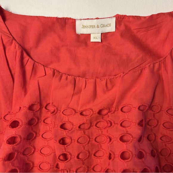 NWT Jennifer & Grace Coral Red Blouson Top and Skirt with cutouts size XL - Picture 7 of 16